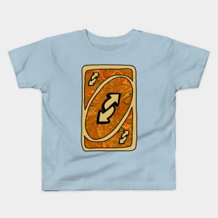 Trippy orange Uno reverse card Kids T-Shirt